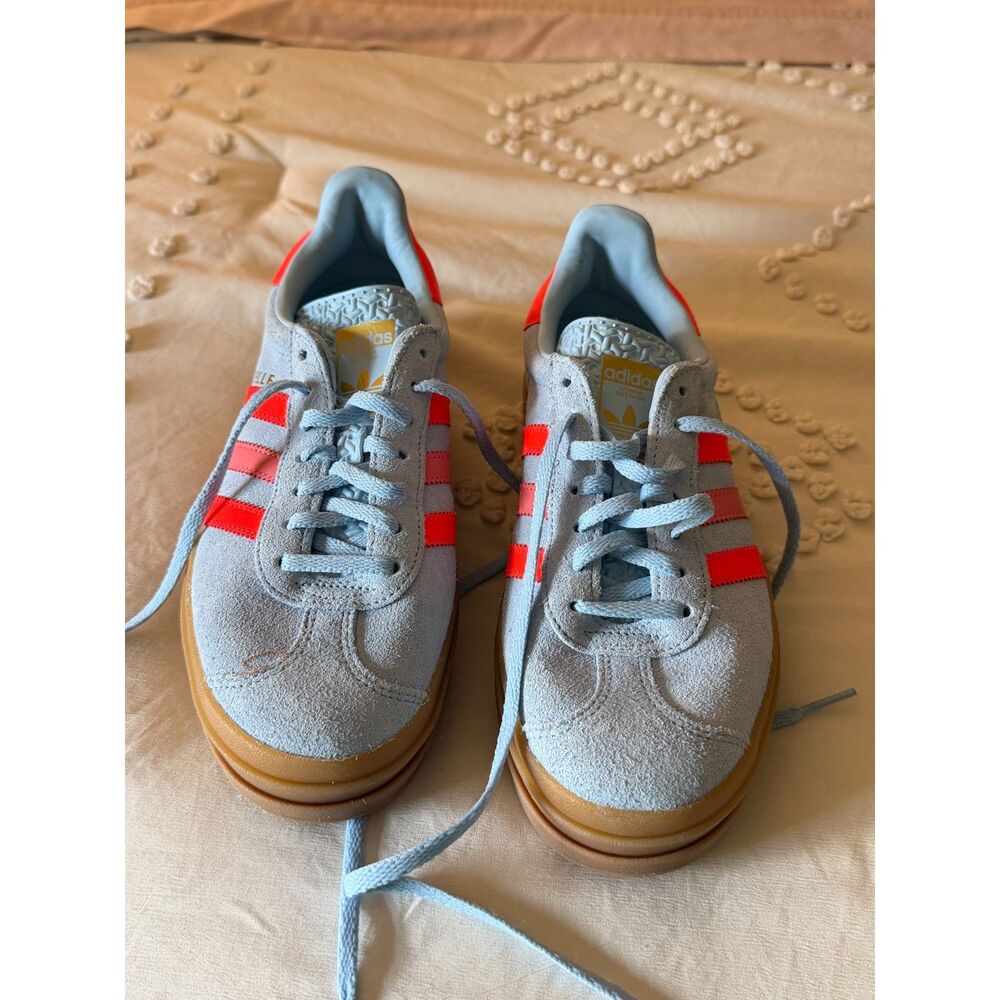Adidas Gazelle Bold JR5950 Clear Sky Solar Red Platform Sneakers Size 6.5Y/8W